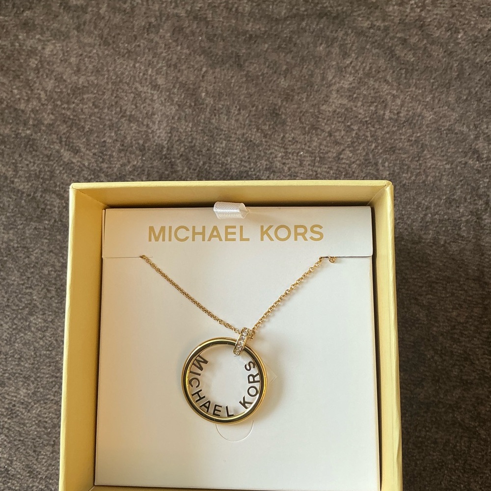 Michael Kors Gold Circle Pendant Necklace